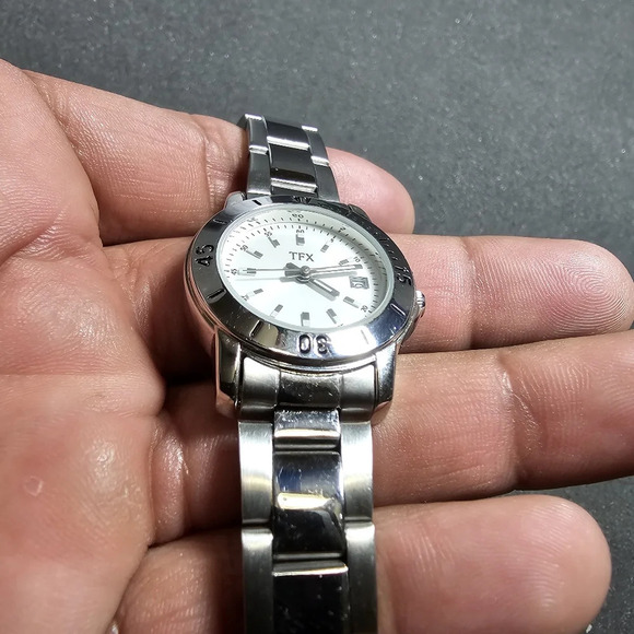 TFX By Bulova Ladies Quartz Watch Silver Tone White Date Just Dial Working  show - Picture 9 of 9